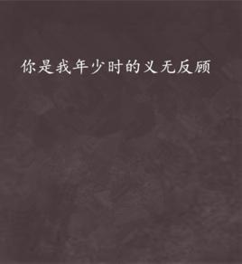 你是我年少時的義無反顧 你是我年少時的義無反顧