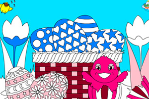 復活節籃子著色 復活節籃子著色