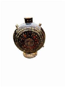 醬釉四系扁壺 醬釉四系扁壺