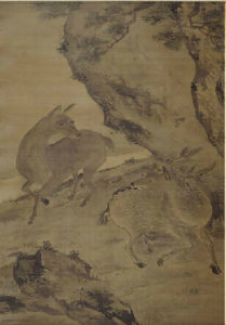 指畫松鹿圖軸 指畫松鹿圖軸
