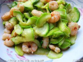 西葫蘆炒蝦仁 西葫蘆炒蝦仁