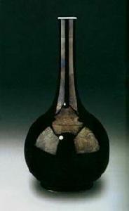 清康熙烏金釉膽式瓶