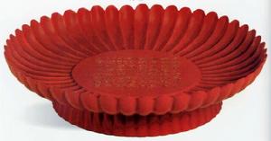 方如椿款描金山水人物紋黑漆盒 方如椿款描金山水人物紋黑漆盒