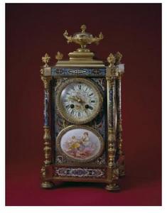 19世紀銅鍍金琺瑯座鐘