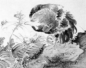 清陸恢繪雄雞圖軸 清陸恢繪雄雞圖軸