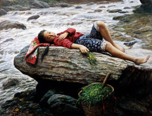 李自健聽泉圖 李自健聽泉圖