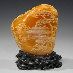 銀裹金田黃石 銀裹金田黃石