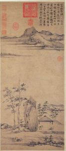 元倪瓚紫芝山房圖軸 元倪瓚紫芝山房圖軸