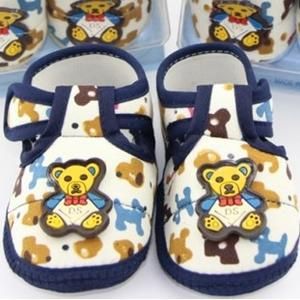 小熊皮標嬰兒鞋 寶寶學步鞋