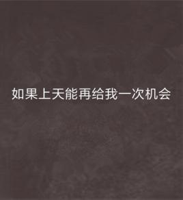 如果上天能再給我一次機會 如果上天能再給我一次機會