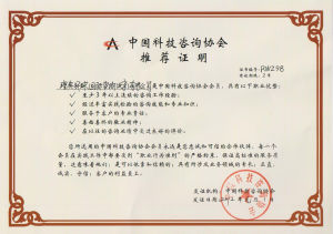 2012中國科技諮詢協會推薦證明