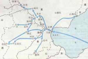 八國聯軍侵華路線圖