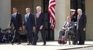 美國5位總統出席小布希圖書館落成