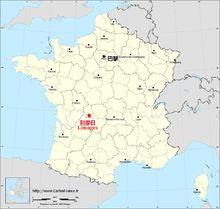 利摩日在法國的位置