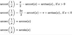 反餘切函式