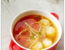 番茄金針氽爆汁魚丸 番茄金針氽爆汁魚丸