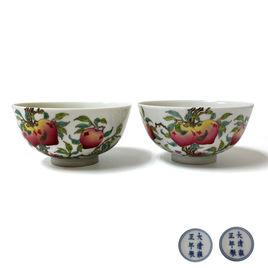 粉彩福壽紋碗 粉彩福壽紋碗