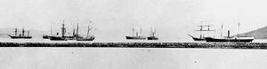 1876年1月駛往朝鮮江華島的日本艦隊
