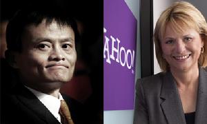阿里巴巴董事局主席馬雲（左）與雅虎CEO卡羅爾&middot;巴茨。
