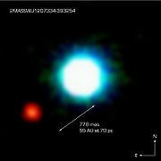 2M1207（藍色）及其行星2M1207b