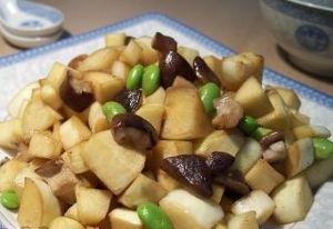 茭白香菇炒毛豆 茭白香菇炒毛豆