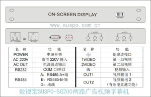 數視寶SUSPO-SG200廣告字幕機說明