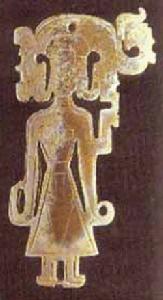 商龍鳳冠人形玉佩 商龍鳳冠人形玉佩