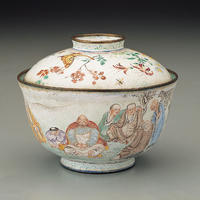 清畫琺瑯羅漢蓋碗(圖1)