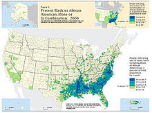 非洲裔美國人人口分布及比例