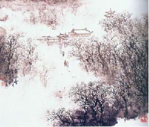 盧星堂:“新金陵畫派”優秀傳人其代表作品靈谷雪（1988年46cm×60cm)