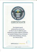 2013年再次打破世界記錄證書