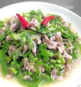 毛豆炒肉絲