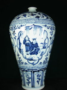 元青花四愛圖梅瓶 元青花四愛圖梅瓶