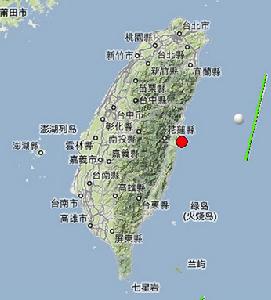 花蓮地震位置示意圖