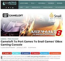 TechAERIS：Gameloft遊戲將登入OBox