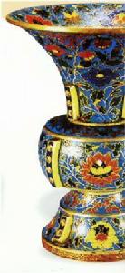 景泰藍出戟花觚 景泰藍出戟花觚