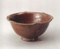 北宋耀州窯醬釉六出花口盞