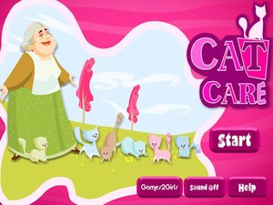 奶奶照顧小貓 奶奶照顧小貓