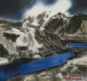 《聖湖》水墨紙本 98CM&times;98CM