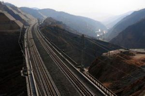 中鐵十六局建成後的太中銀鐵路線路工程