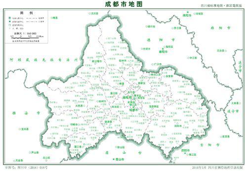 成都市標準政區簡圖（2016年5月）