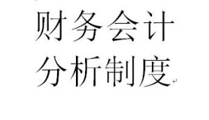 財務會計分析制度 財務會計分析制度