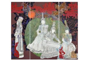 中國畫重彩畫 《夢回草原》 210&times;180cm