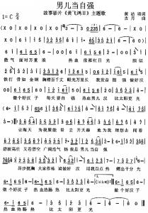《男兒當自強》譜