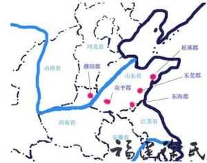 徐姓五大主要郡望分布圖