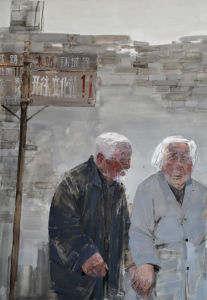 《相依》70x90cm水彩（粉）2015年