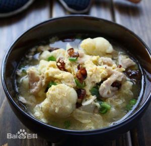 花菜肉絲味噌湯 花菜肉絲味噌湯