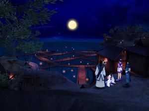 煙花會散去之後,四位主角在海邊