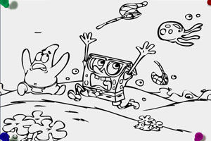 《海綿寶寶填顏色4》 《海綿寶寶填顏色4》