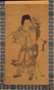 五代南唐王齊翰采芝仙軸 五代南唐王齊翰采芝仙軸